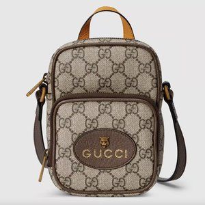 Gucci Neo Vintage Logo Mini Beige Ebony GG Brown Italy Shoulder Bag Handbag New